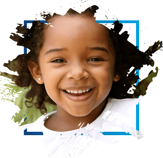 a girl smiling with a note